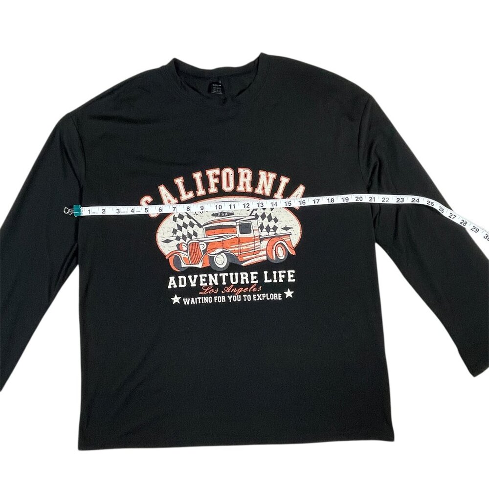 Shein Black Long Sleeve Graphic Tee California Adventure Life, Size Small  EUC - Picture 7 of 7